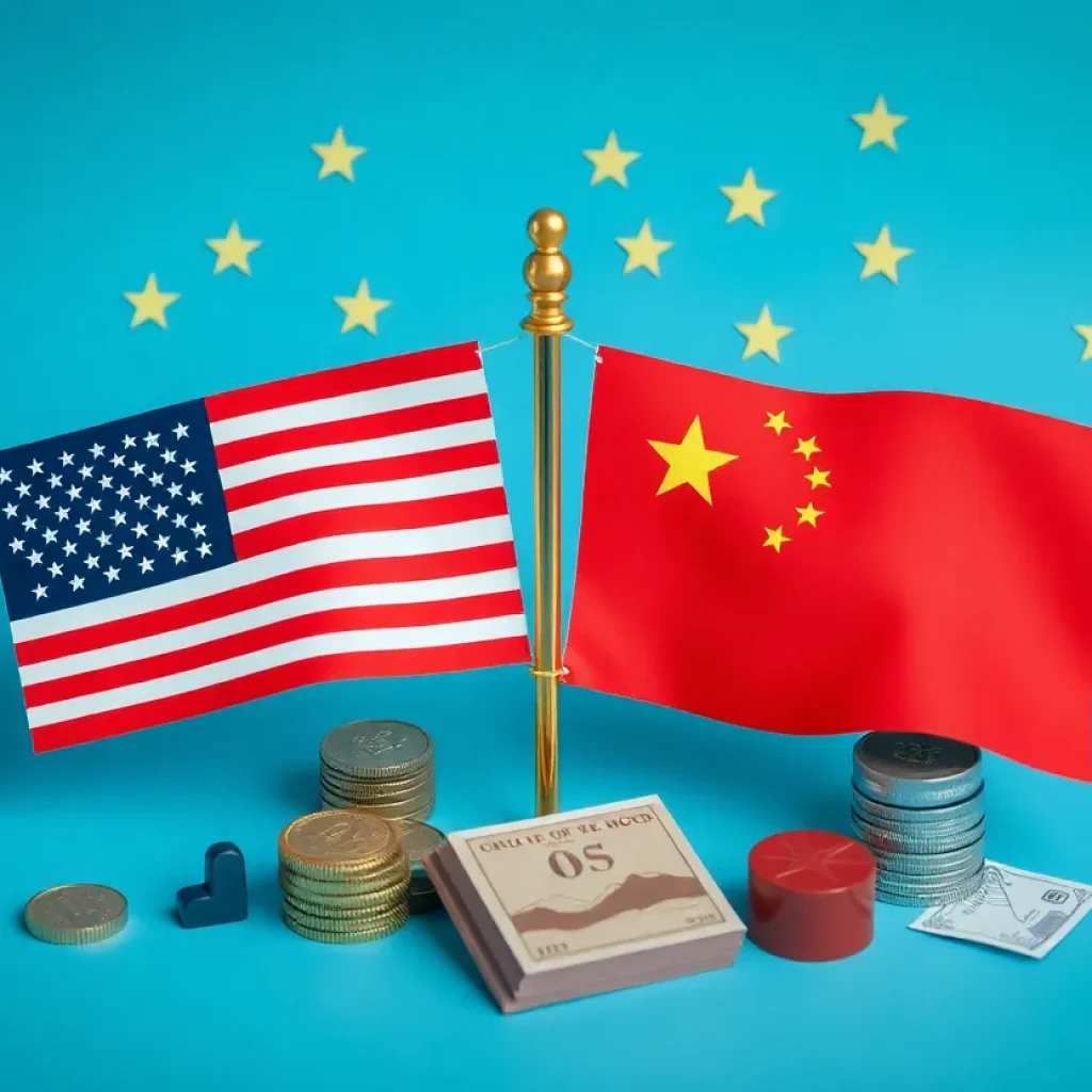Symbolic illustration of U.S.-China trade discussions and economic cooperation.