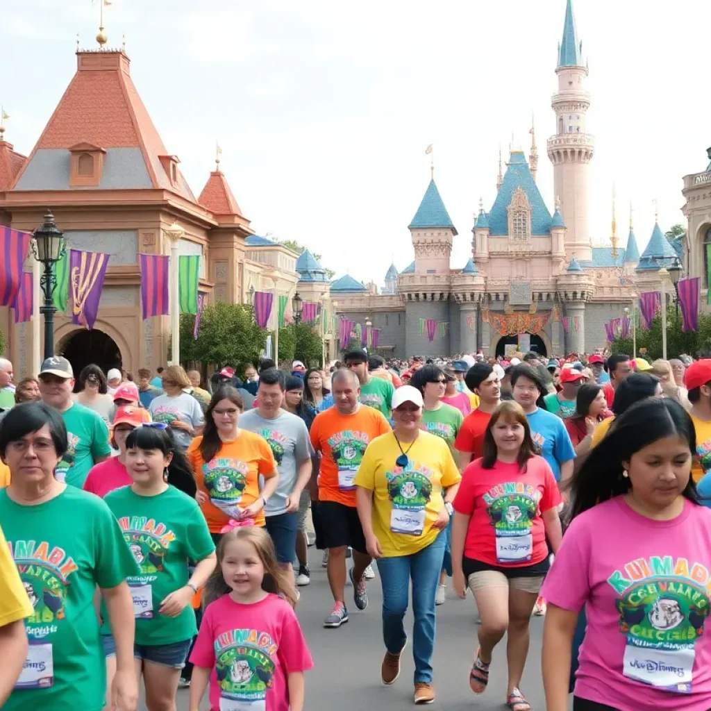 Participants walking at the CHOC Walk at Disneyland Resort