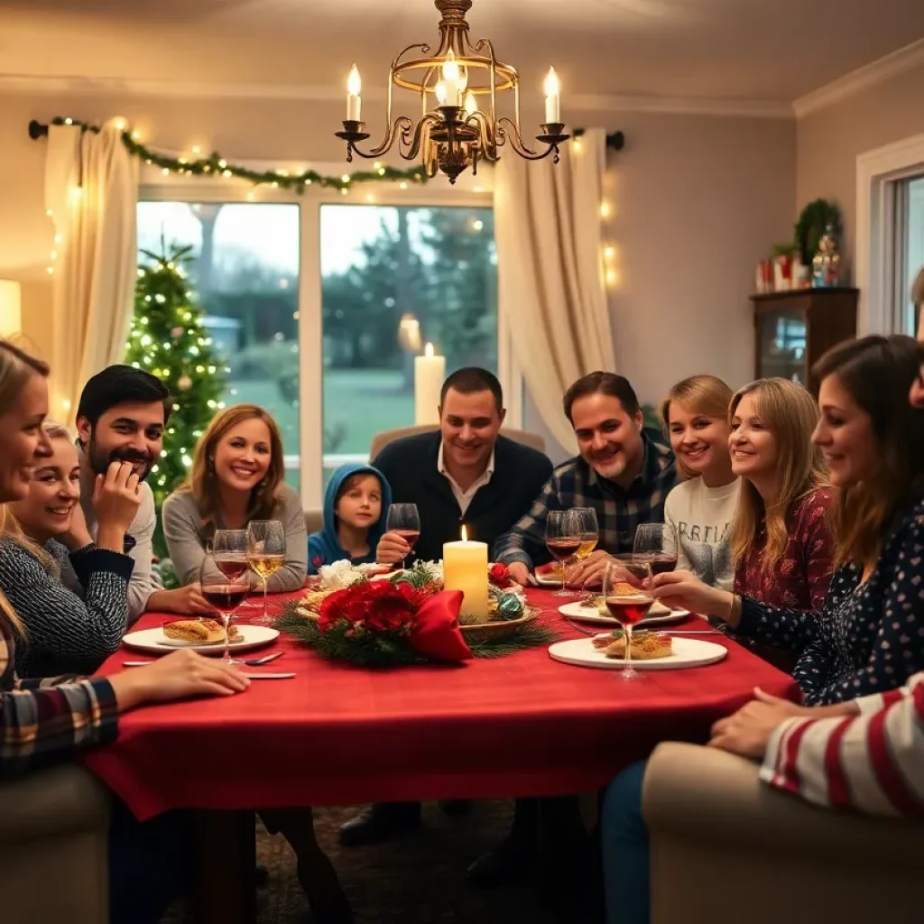 Families celebrating together during a festive event