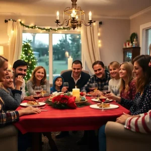 Families celebrating together during a festive event