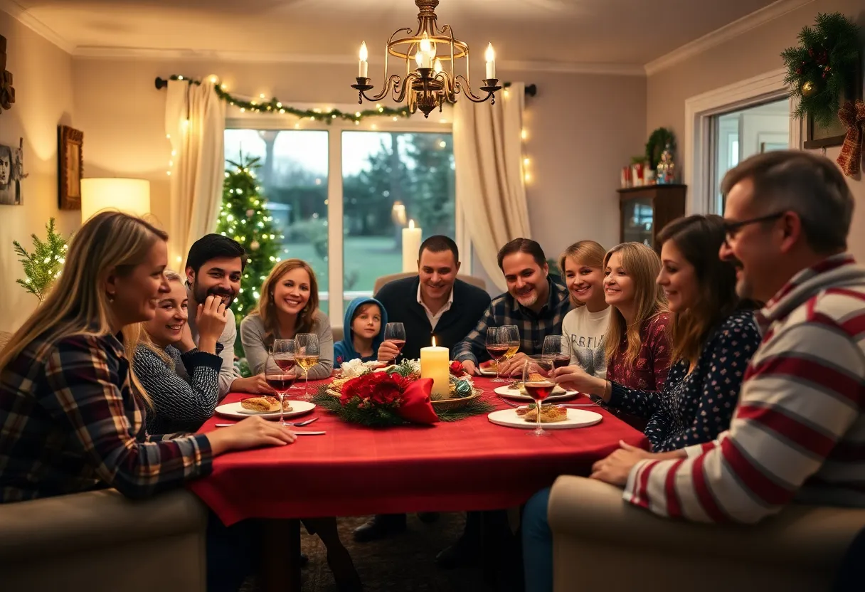 Families celebrating together during a festive event