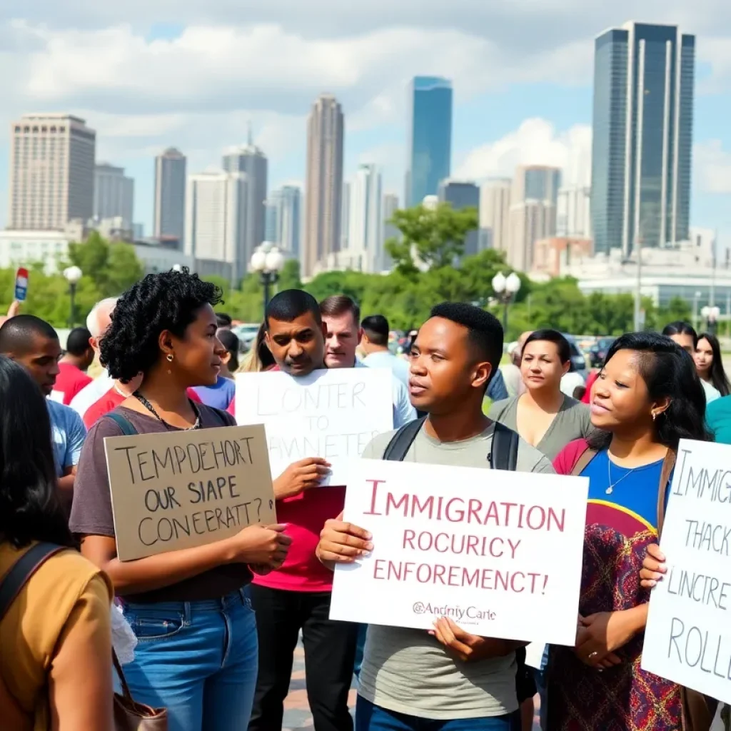 Community protest against ICE operations in Irvine