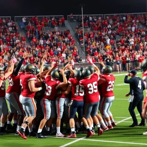 Mission Viejo High School football team celebrates victory at championship