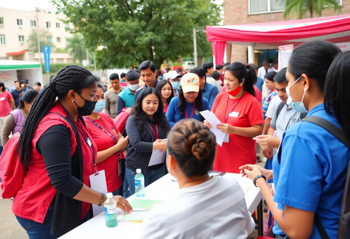 Participants at a blood donation drive in San Clemente