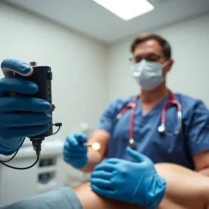 Altius Direct Electrical Nerve Stimulation System in use