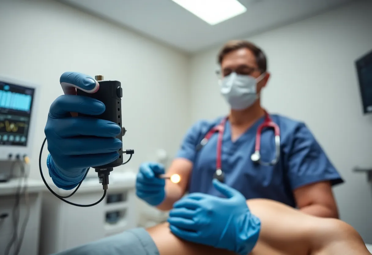 Altius Direct Electrical Nerve Stimulation System in use