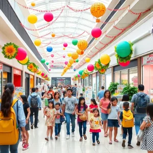 Families enjoying the Back-to-School event at The Shops at Mission Viejo
