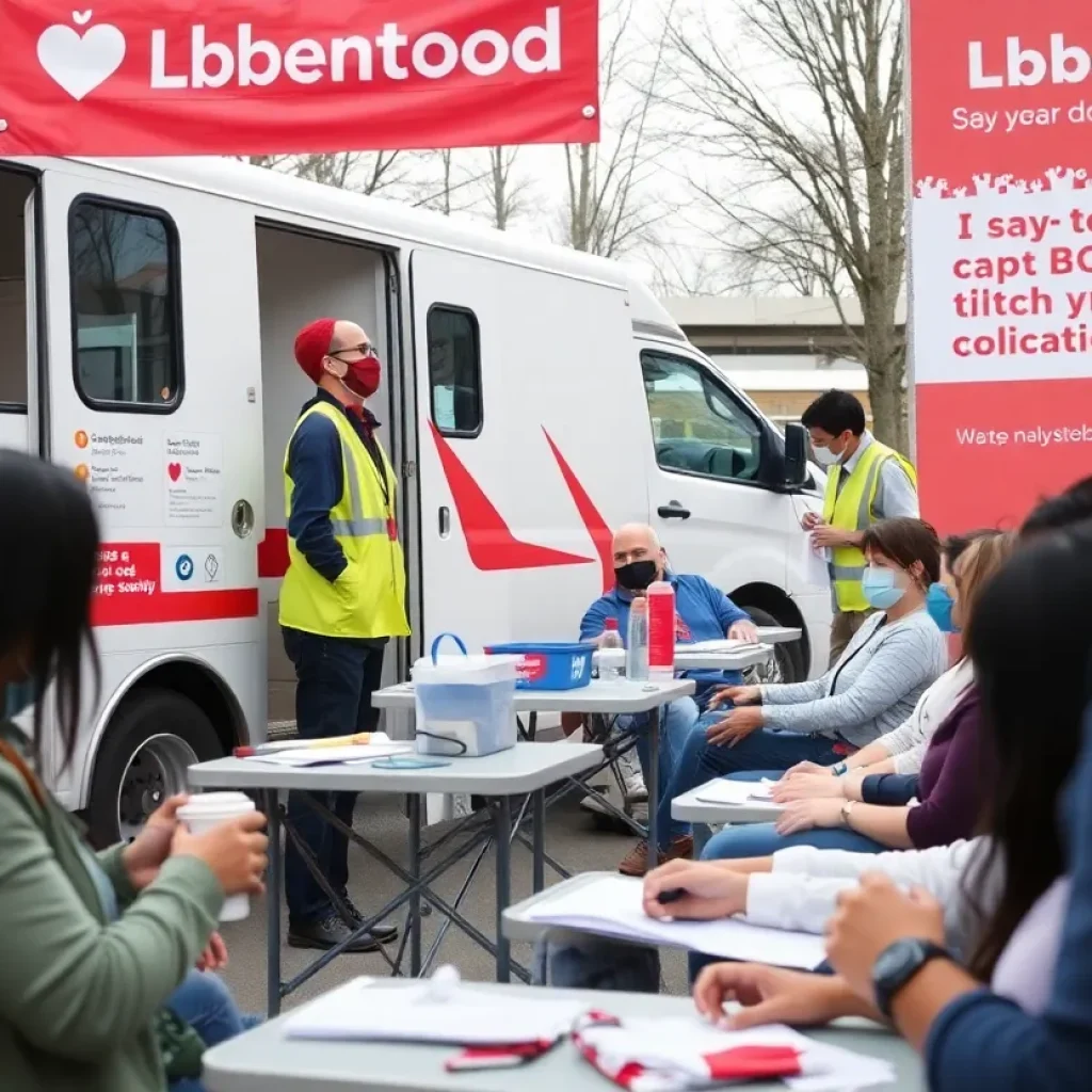 Community members participating in a blood donation drive.