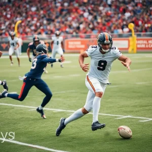 Brenden Schooler demonstrating athletic abilities in a football game