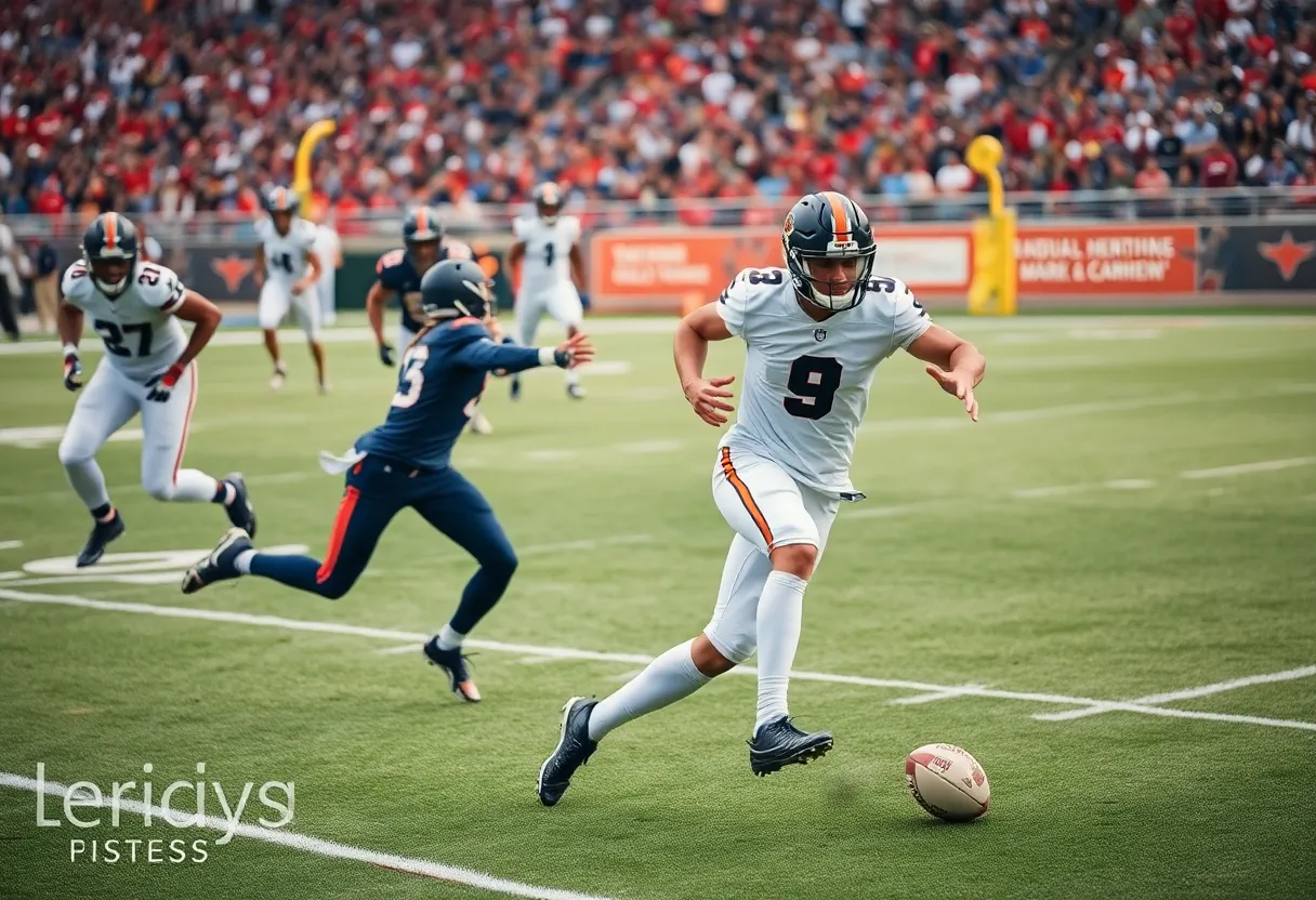 Brenden Schooler demonstrating athletic abilities in a football game