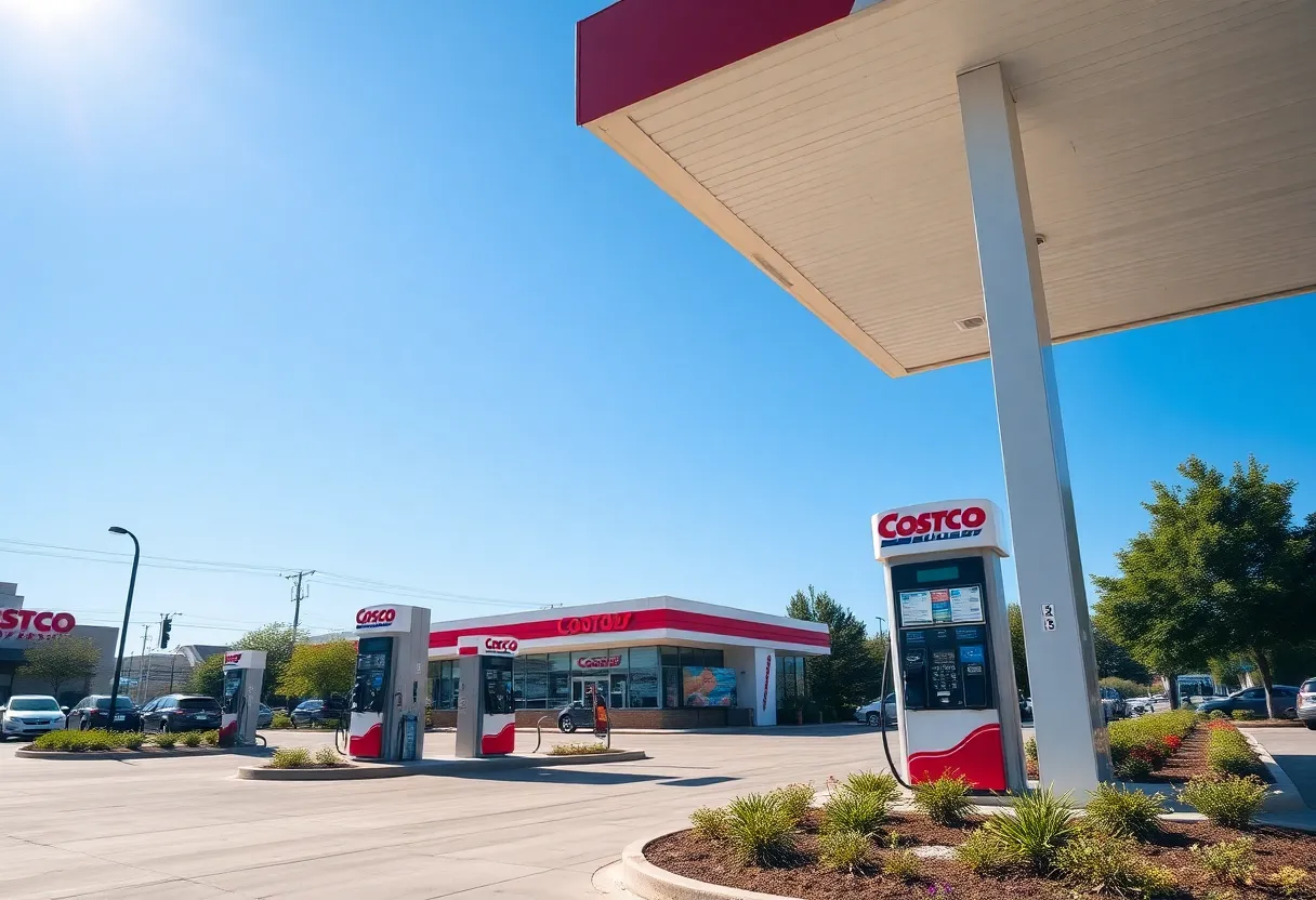 Rendering of Costco gas station with 40 pumps in Mission Viejo