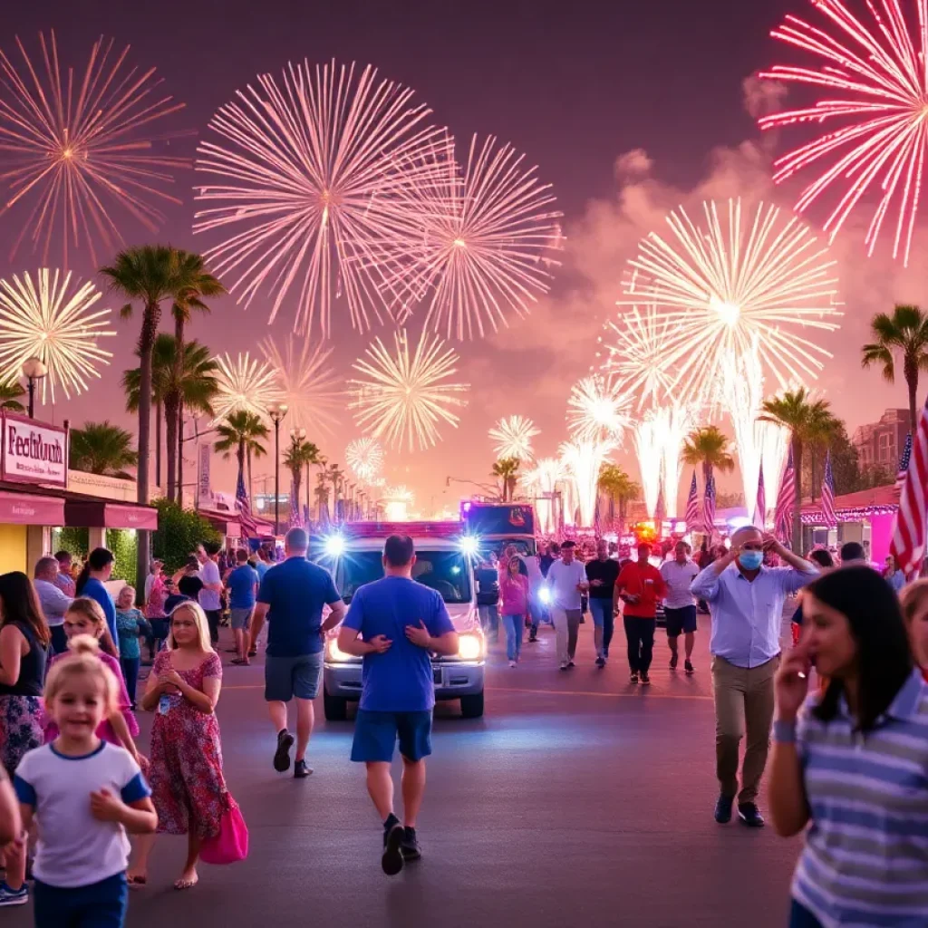 Fireworks and festivities during Fourth of July in Southern California