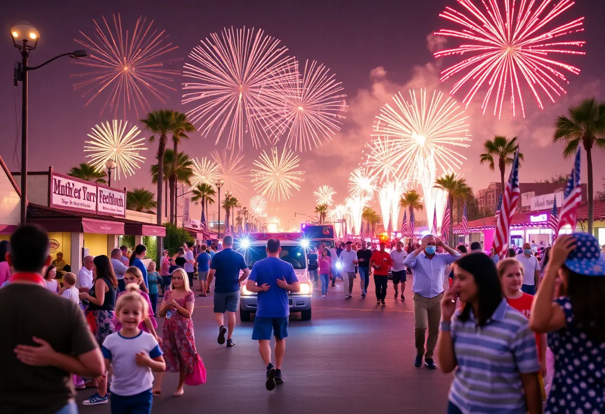 Fireworks and festivities during Fourth of July in Southern California