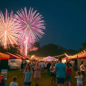 Fireworks illuminating the night sky during Independence Day celebrations in Mission Viejo.