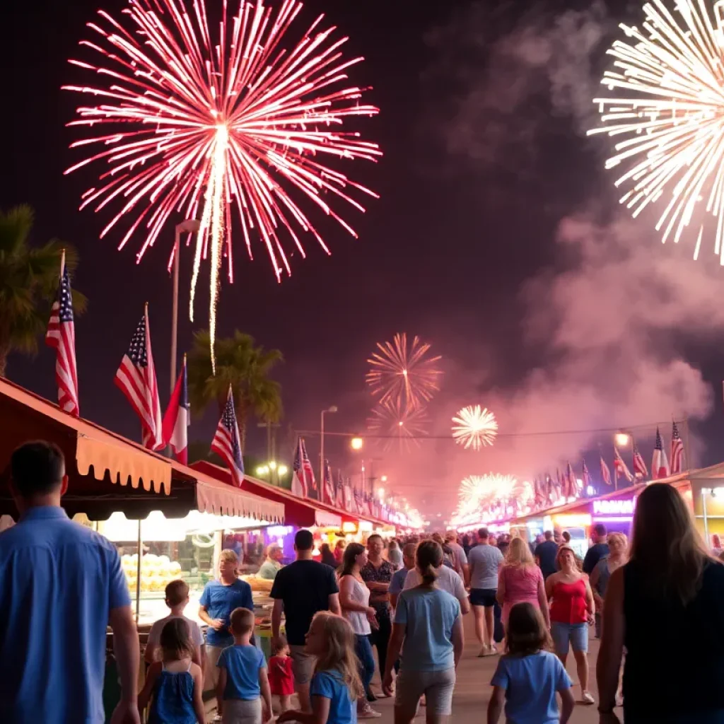 Fireworks display over Southern California on Independence Day