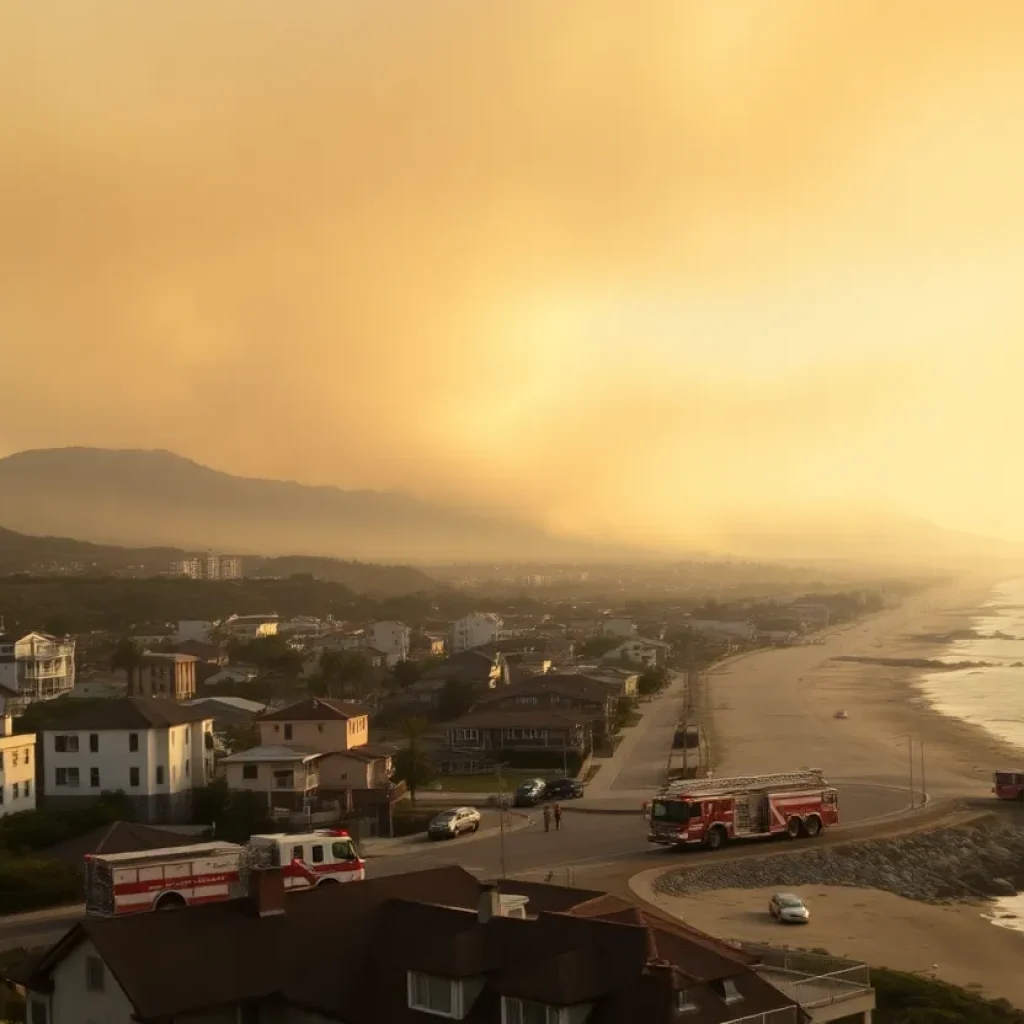 Firefighters combatting the Rancho Fire in Laguna Beach