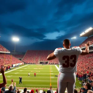 Fans celebrating a quarterback's commitment to Ohio State University