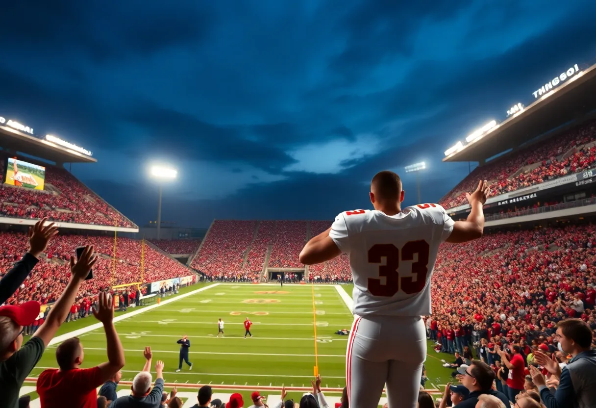 Fans celebrating a quarterback's commitment to Ohio State University