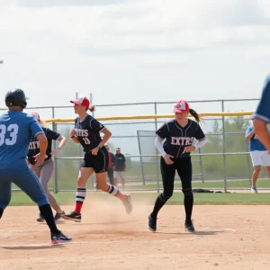 San Diego Mesa Olympians softball team in action