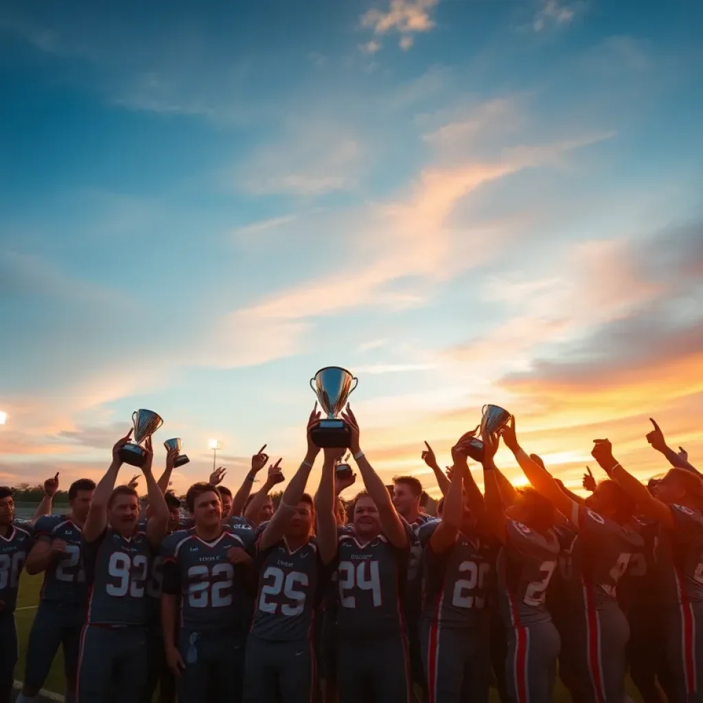 Mission Viejo football team celebrating their championship win