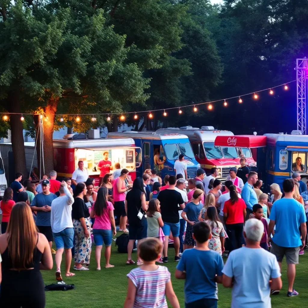 Community members enjoying free summer concerts at a park