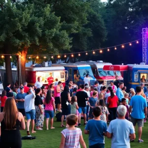 Community members enjoying free summer concerts at a park