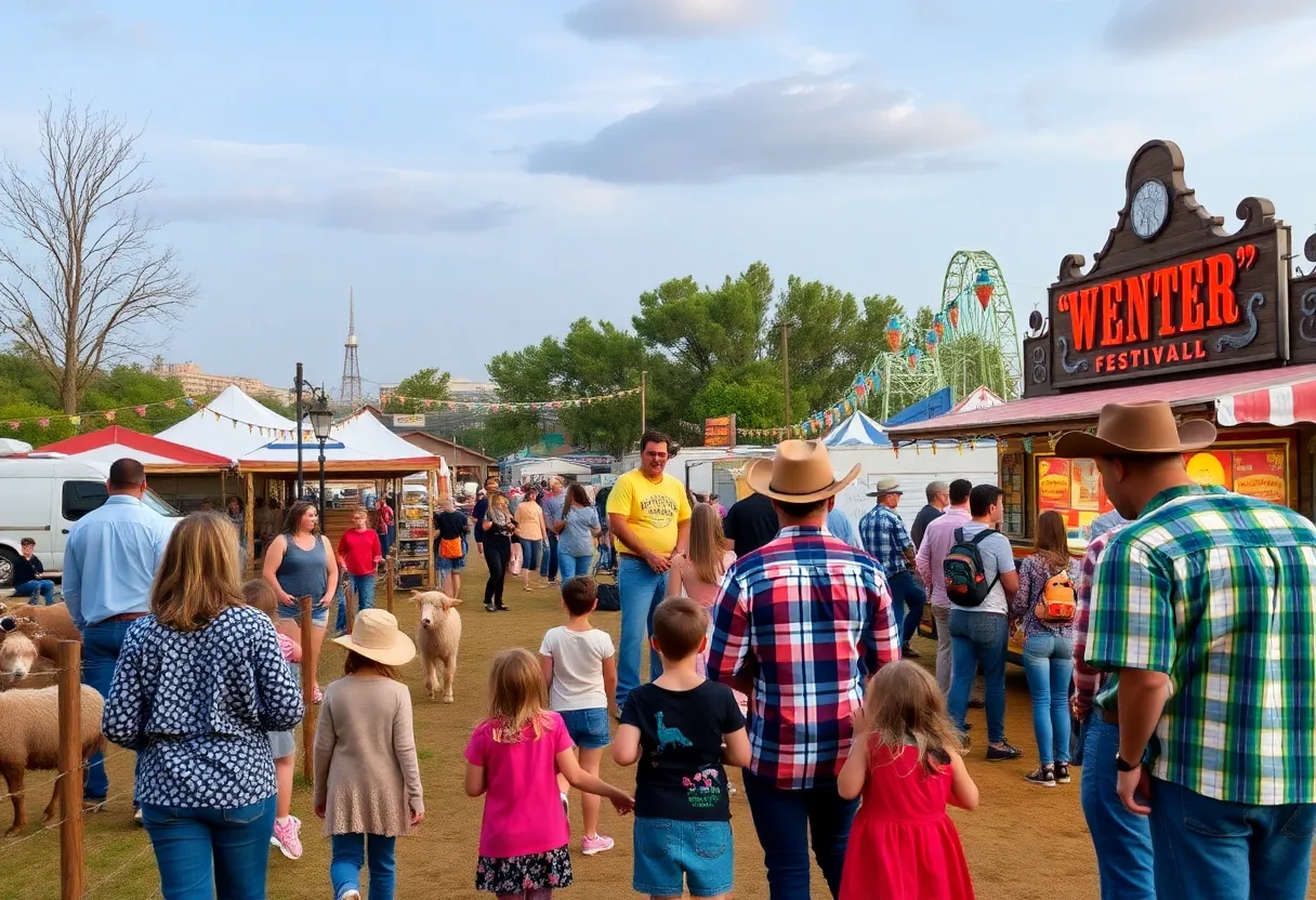 Families enjoying wild west themed activities at Mission Viejo Symphony event