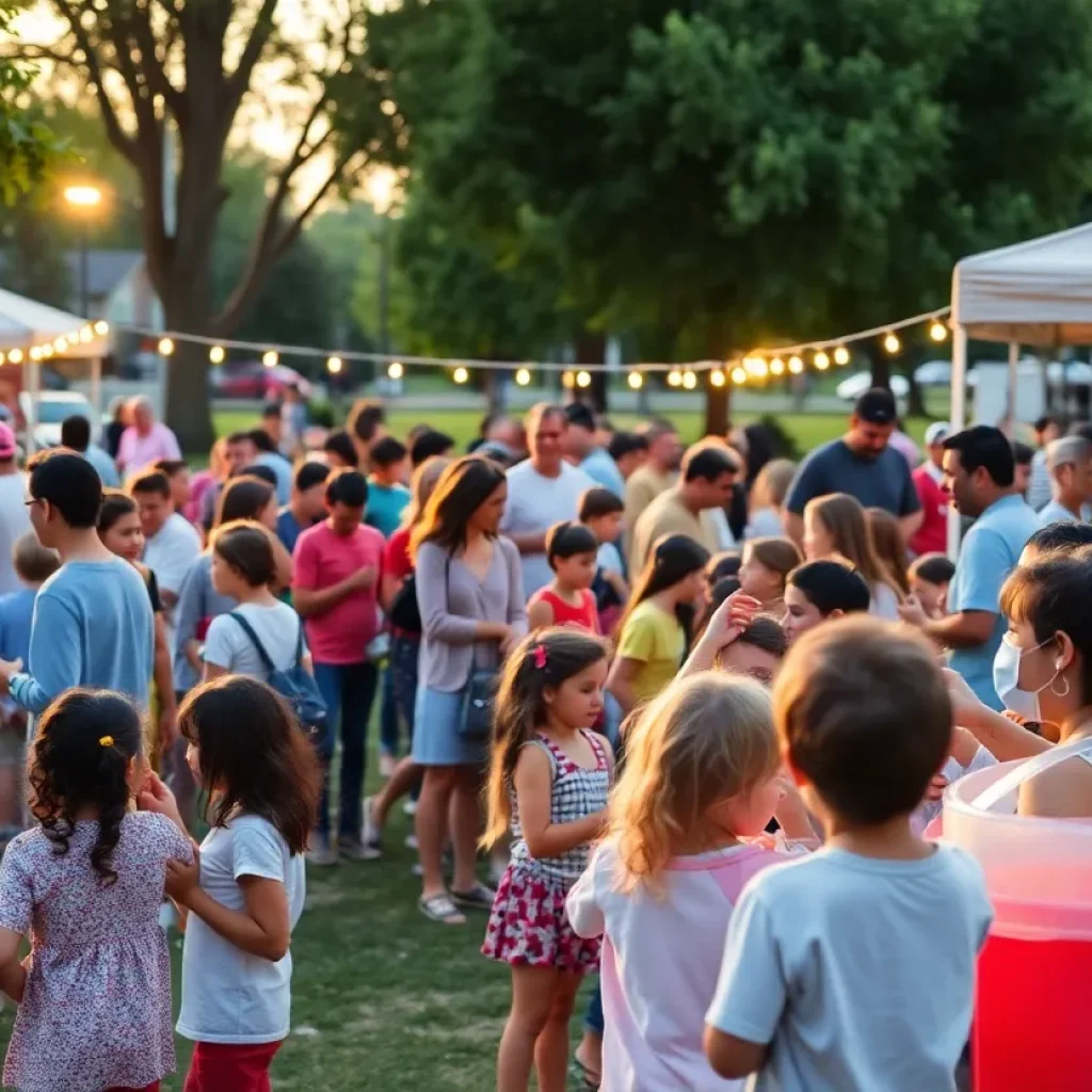 Families engaging in activities during National Night Out