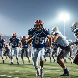 Ohio State football players competing during a game