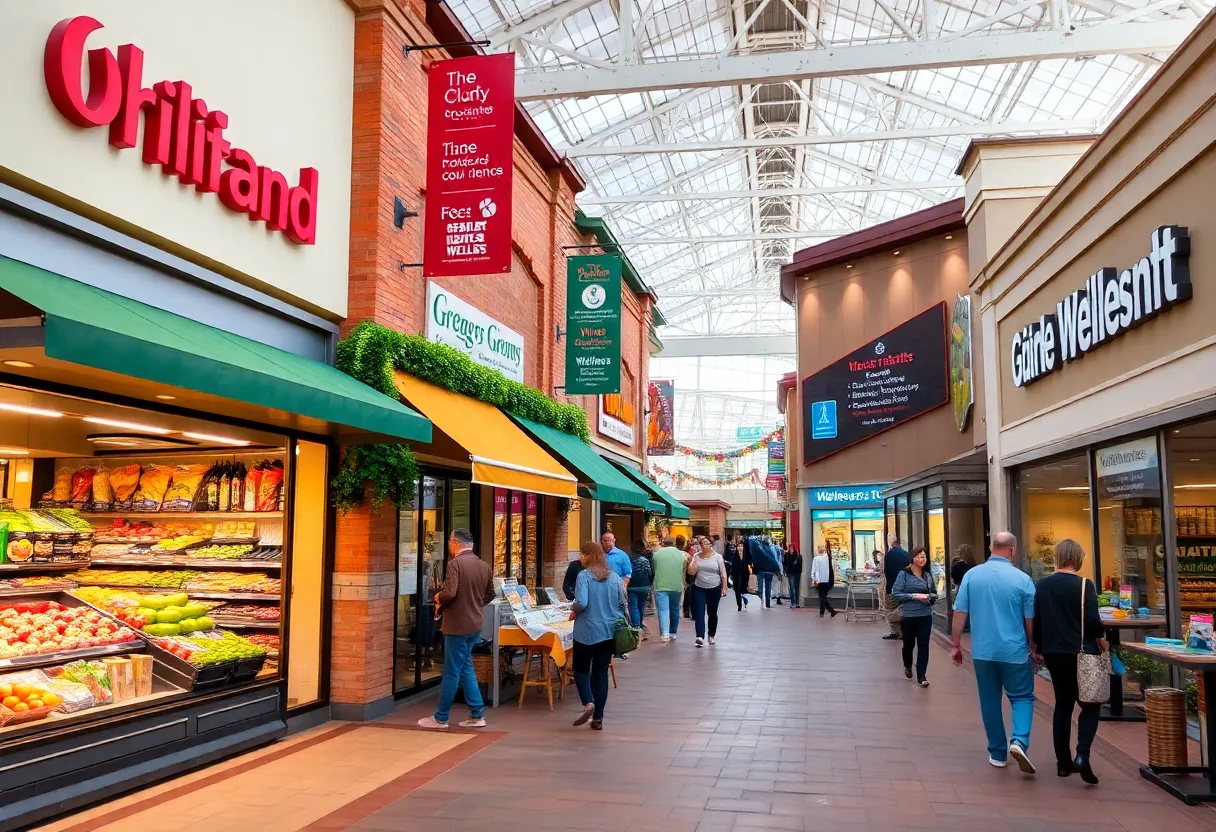 Shopping center in Orange County featuring grocery stores and restaurants