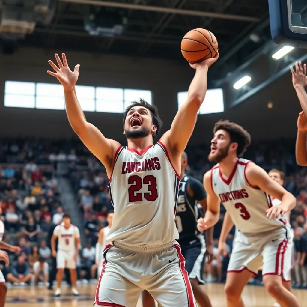 Saddleback boys basketball team competing during a game