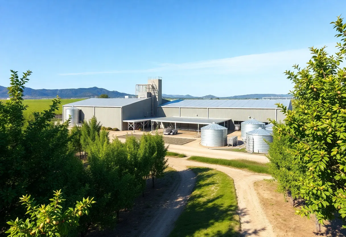 Exterior view of Setton Pistachio's new processing facility in Zamora, California.