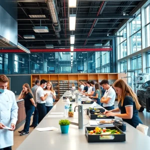 Students participating in culinary and automotive classes at ATEP