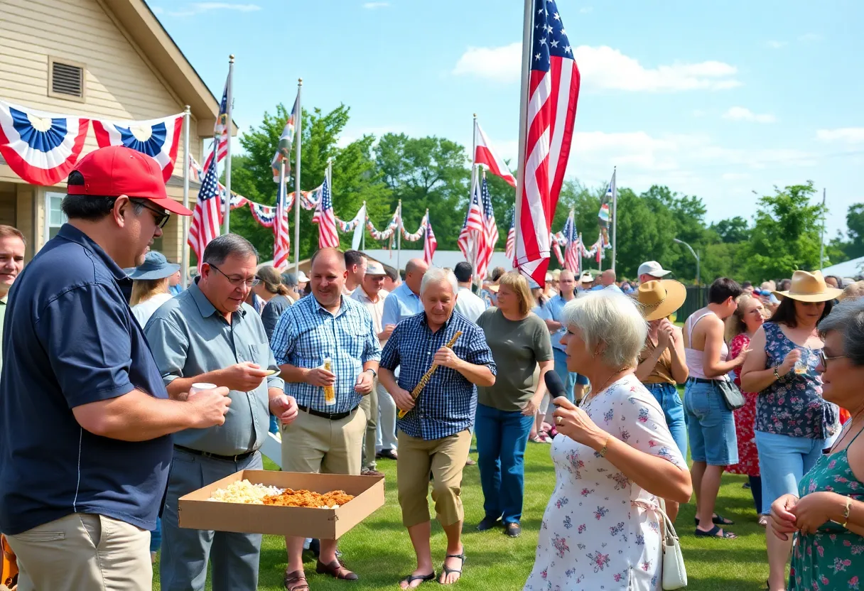 Community members enjoying the Boots, Beer & BBQ fundraiser event