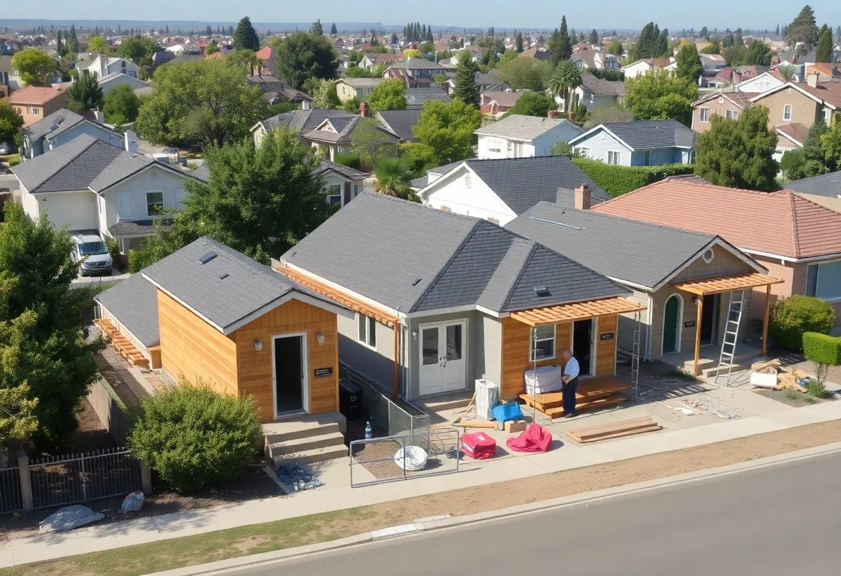 Construction of accessory dwelling units in a California neighborhood