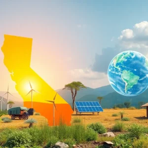 Illustration of California and Africa partnership in climate innovation