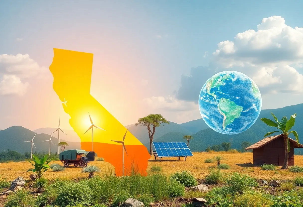 Illustration of California and Africa partnership in climate innovation
