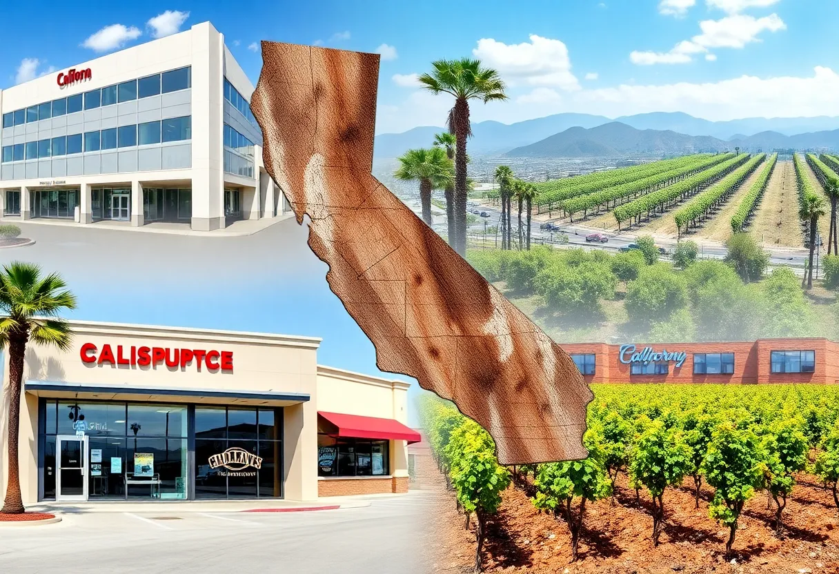 Visual representation of California businesses facing bankruptcy issues