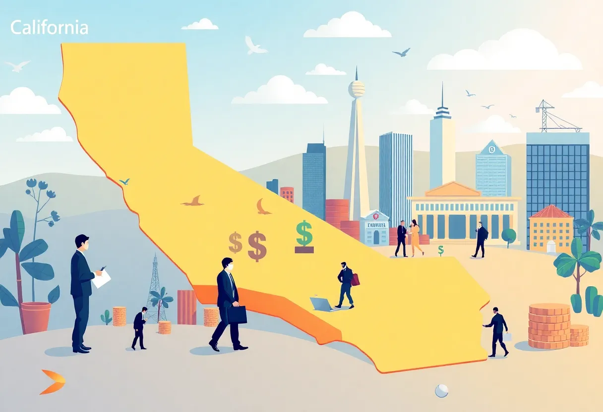 Visual representation of California's business environment highlighting tax reform for entrepreneurs.