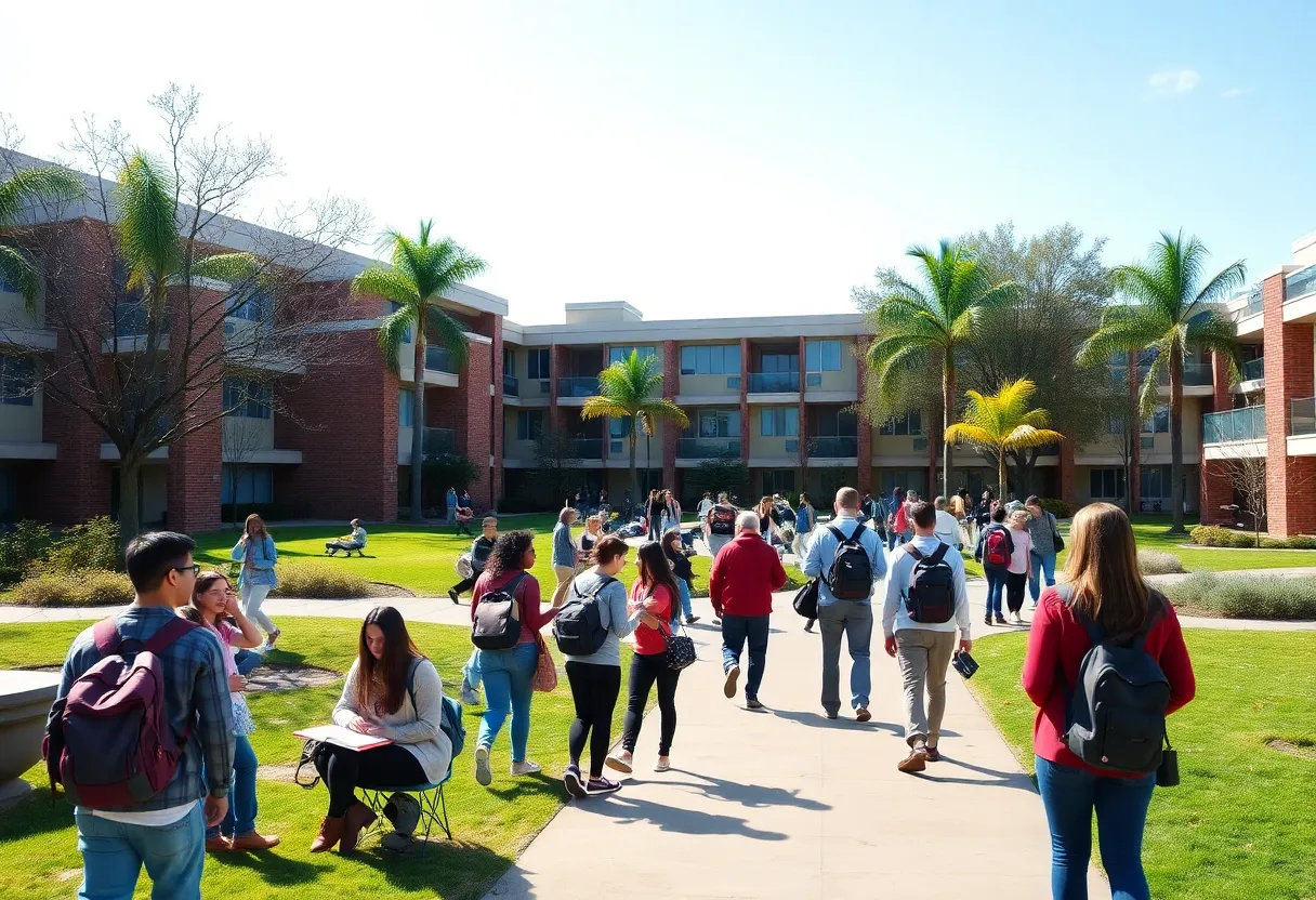 Students at California community college engaging in educational activities