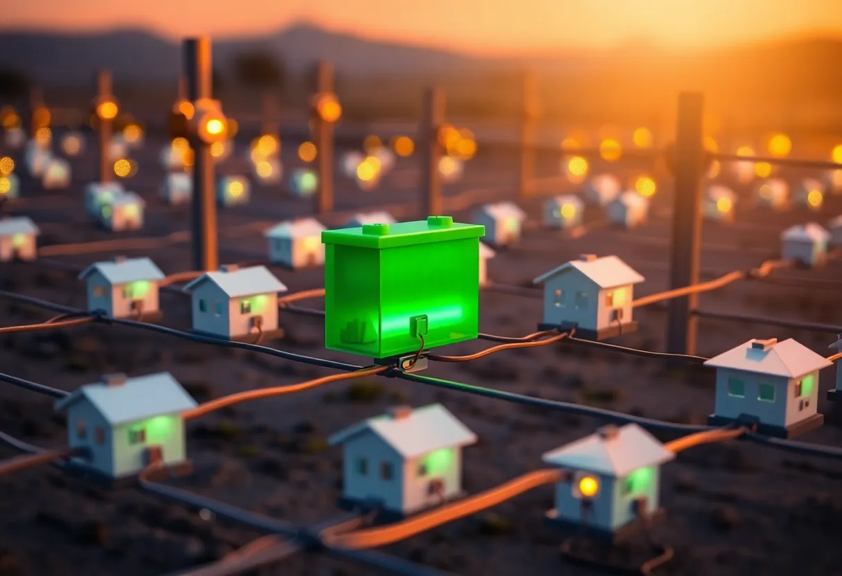Representation of California's energy grid with residential batteries