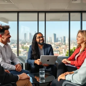 A team of small business owners in California discussing strategies