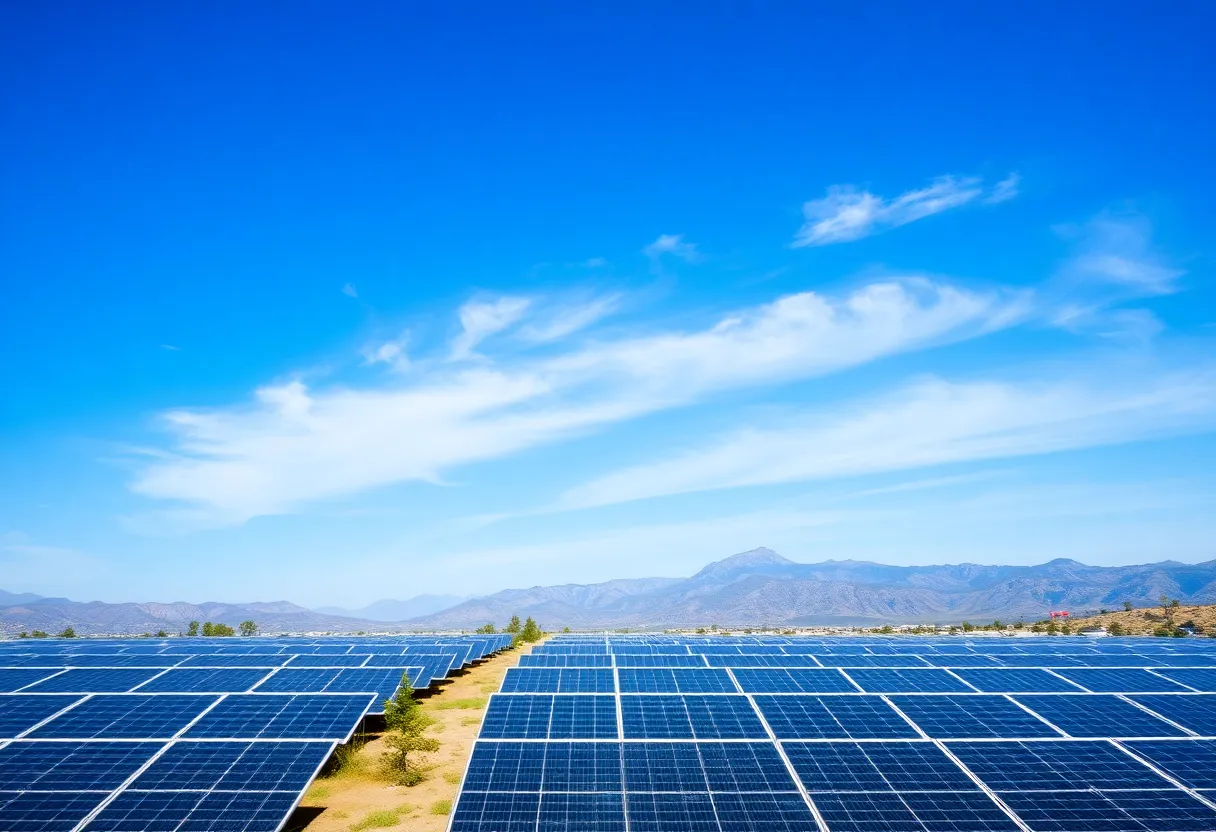 Solar panels in a California solar farm