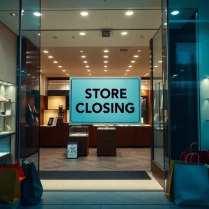 A Claire's store with a closing sale sign in front.