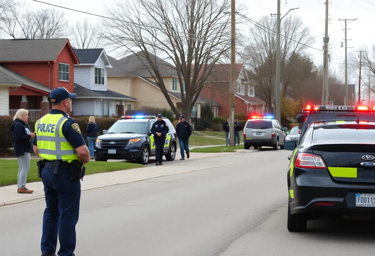 Neighbors and law enforcement working together in a community