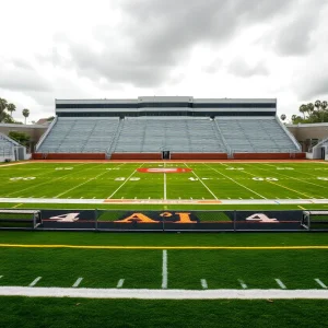 Bishop Montgomery High School football stadium during a game day