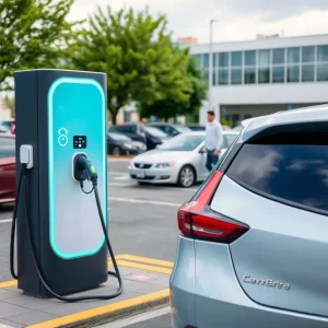Electric vehicle fast charging station in California