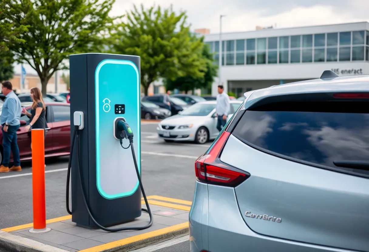 Electric vehicle fast charging station in California