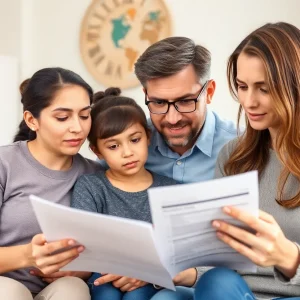 Family discussing health insurance options