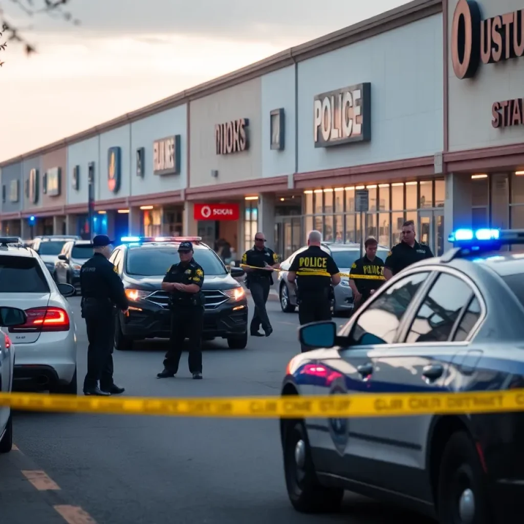 Police presence at a shooting incident in Lake Forest strip mall